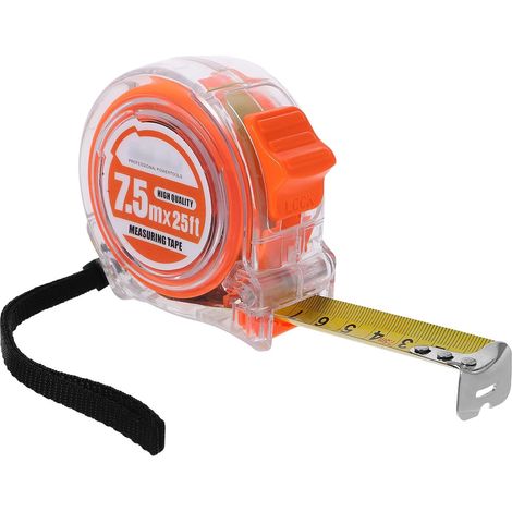 Mètre Ruban Portable en Acier Inoxydable 7,5 M avec Double Échelle Métrique et Impériale, Outil Rétractable Précis pour Usage Professionnel et Bricolage (1/5)