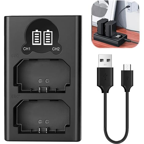 Chargeur Batterie NP-FZ100 Rapide avec Double Emplacement et Écran LCD, Chargeur USB C et Micro USB Compatible avec Sony Alpha A7 III, A7R III, A9, A6600, A7R IV, A9 II, FX30, A6700 (1/5)