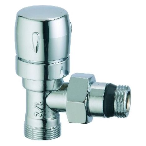 VALVOLA D'ARREDO A SQUADRA TERMOSTATIZZABILE CROMO-LUCIDO 3/8&quot