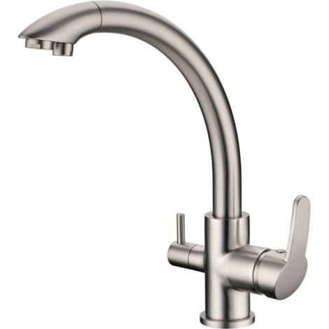 Rubinetto da cucina Shurity 340 3 vie 3/8” Nickel Spazzolato (1/3)