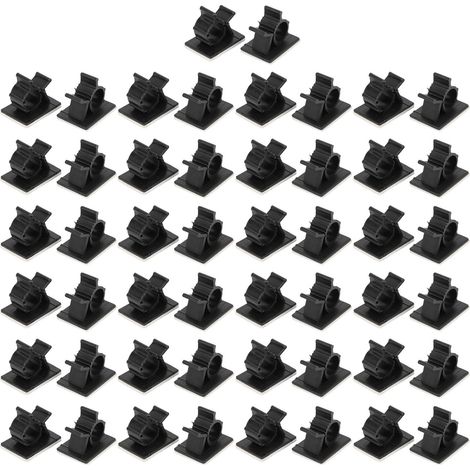 de 50 clips de gestion de câbles adhésifs réglables en nylon (1/5)
