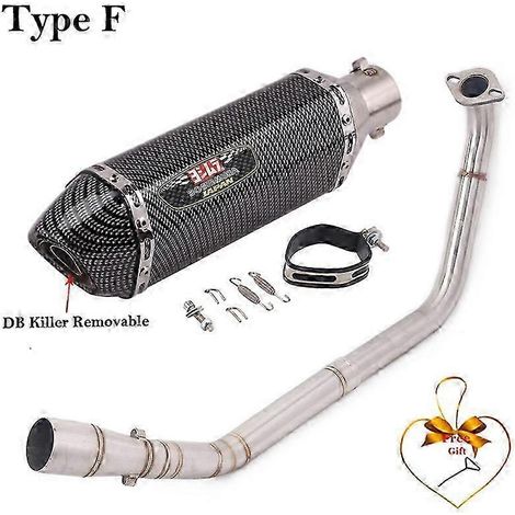 Sistema De Escape Completo Para Motocicleta, Silenciador De Tubo De Enlace Medio Delantero Para Yamaha Yzf R125 R15 V3 R15 Mt125 2008 - 2019( Type F) (1/5)