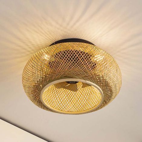 [GEBRAUCHT] B-Ware Lucande Deckenventilator Ventilator Lampe Licht Holz Schwarz Fernbedienung 5226 (1/2)