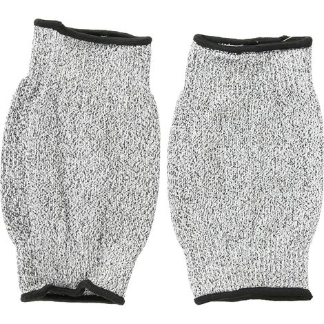 Ortviai Manchons de Protection Anticoupure Niveau 5 pour Bras – 1 Paire en HPPE/Nylon/Spandex, Longueur 20 cm, Gris (1/3)
