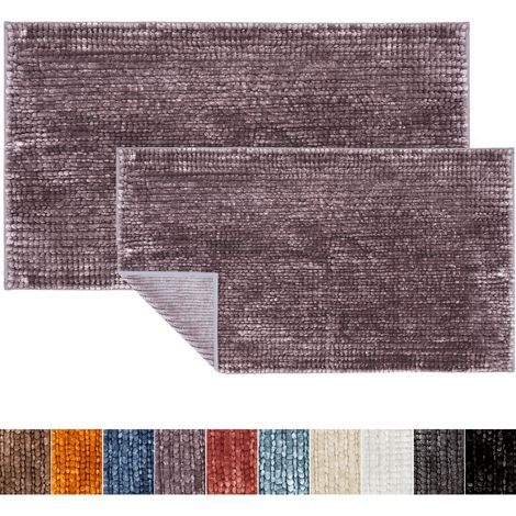 Tapis de bain Coral Structure chenille Polyester Violet 50 x 80 cm