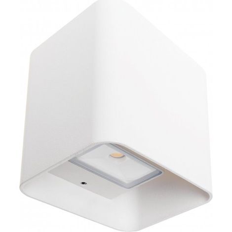 Applique murale soure ip54 2x4w led 650lm 6500k 95°l.11xan.9,5xal.11cm aluminium white