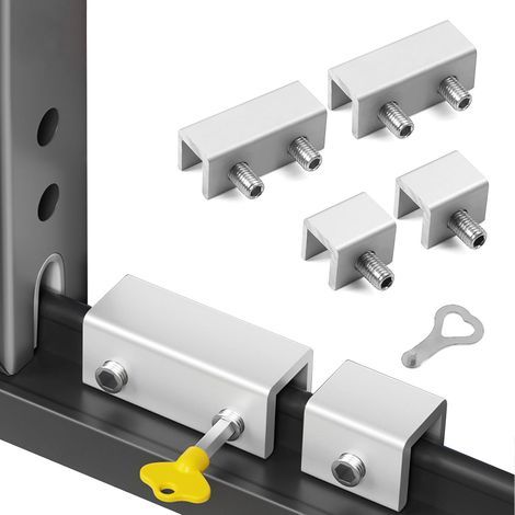 Lot de 4 butoirs de fenêtre pour fenêtre coulissante Support ouvert Serrure de fenêtre Sécurité enfant Intérieur 16 mm 4 pièces (2 + 2) (1/5)