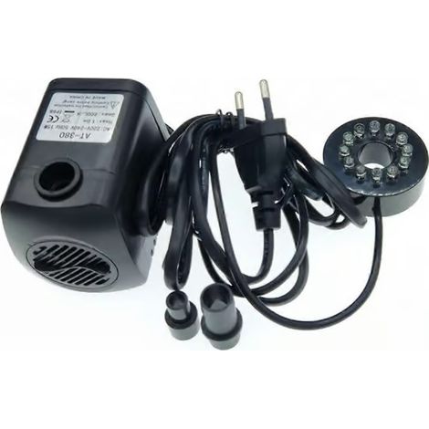 Pompe à fontaine lumineuse LED non toxique et sûre avec LED à couleurs changeantes, idéale pour les aquariums, les statues, les bassins à poissons, conforme aux normes européennes (1/5)