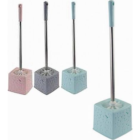 Portascopino Quadrato Decoro Sassi Colorato Bagno Wc Toilette Con Scopino 59136 (1/3)