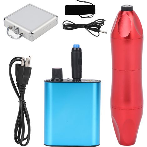 Kit de machine à tatouer rotative en alliage d'aluminium, sans fil, avec pédale et bloc d'alimentation 90-265V prise US, stylo de tatouage complet (1/5)
