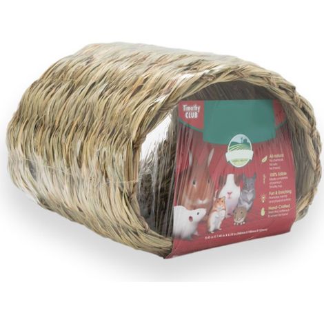 Tunnel d'herbe pour animaux de compagnie, tunnel en paille légère et naturelle, jouet tubulaire pour petits animaux de compagnie, Hamsters, cochons d'inde, Chinchillas, Rats, Passage du nid (1/5)