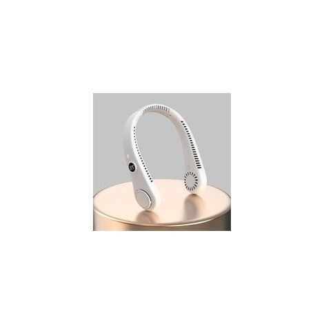 Ventilateur de cou avec écran, refroidissement portable USB, cadeau idéal, blanc (1/2)