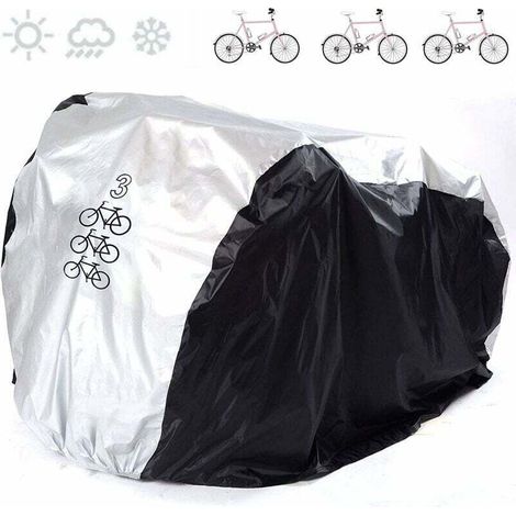 Telo copribici impermeabile per esterni, taglia L (per 3 biciclette) – Protezione UV, antipolvere e impermeabile per biciclette, bici da strada, mountain bike o monopattini