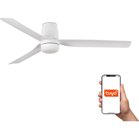 Faro Punt Ventilateur de plafond intelligent LED Punt Tub 132 cm, blanc mat, CCT (1/4)