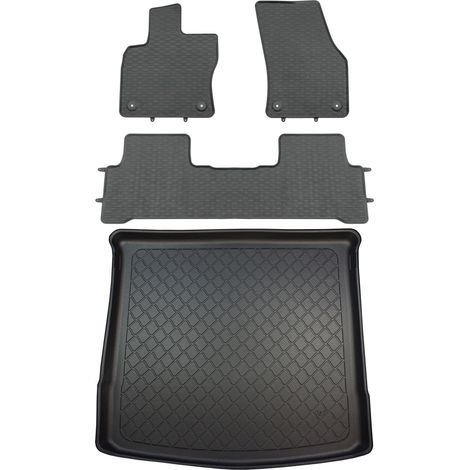 Volkswagen Touran II 5T VAN desde 09.2015 SET - Alfombrillas de goma para coche + alfombrilla para maletero