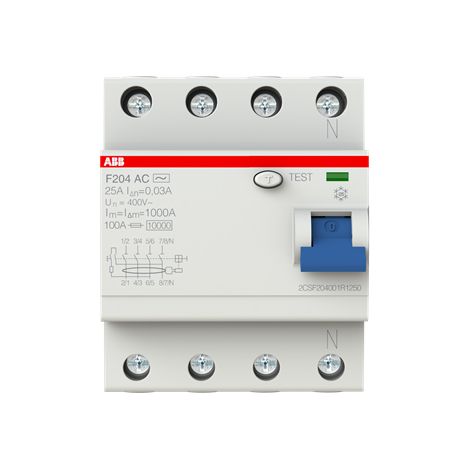 Interruptor automático de corriente residual pura ABB 4 polos 40A 30mA tipo AC F204 4 módulos F427813 (1/3)