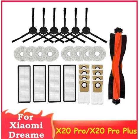 Kit D'Accessoires 27 Pièces pour Xiaomi Dreame X20 Pro/X20 Pro plus Robot Aspirateur PièCes de Rechange de Nettoyage MéNager (1/4)