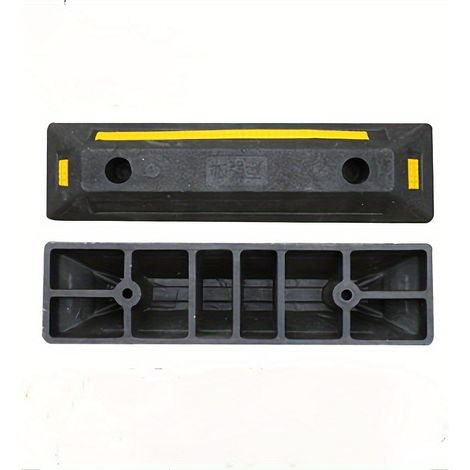 Lot de 2 guides de stationnement en caoutchouc pour garage – Butées de roues épaissies, hauteur réglable, bandes jaunes haute visibilité pour stationnement sécurisé (1/5)