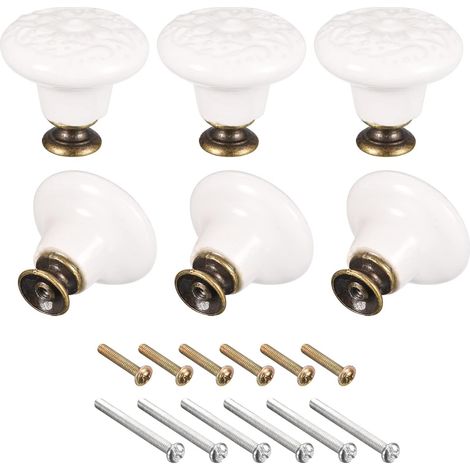 6 pcs 32 x 34 mm en céramique Schublade Knöpfe Kugel Form Tür Ziehgriffe mit Montage Schrauben (1/5)