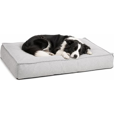 Panier Chien - Coussin Chien et Chat - Rectangle Gris Clair - 100 x 70 x 18 cm - Déhoussable - Lavable à 30°C (1/5)