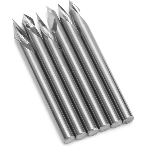 Fraise à graver 3,175mm pour bois, lot de 6 fraises carbure à pointer, outil de défonceuse, accessoire de menuiserie, coupe en bout pour perceuse, affûtage de précision, jeu de fraises de sculpture. (1/5)