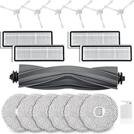Set di accessori da 18 pezzi compatibile con i robot aspirapolvere Dreame L10s / L10 Ultra / L10 Prime, comprendente 1 spazzola principale, 6 panni per la pulizia, 4 filtri, 6 spazzole laterali e 1 sp (1/5)
