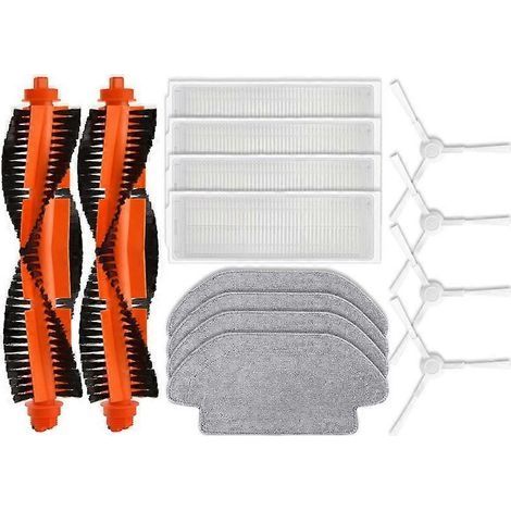 Pièces de rechange pour aspirateur robot Xiaomi S10 S12 B106GL : brosse principale, filtre HEPA et serpillière. (1/5)
