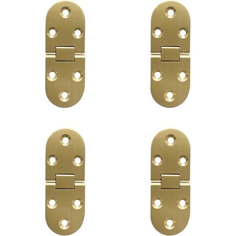 180 Degré Flip Charnières Rabattables Laiton Bord Rond Vis Charnière Table Pliante Meubles Armoire Portes Boîte Bois Anti Cuivre 4 (1/5)