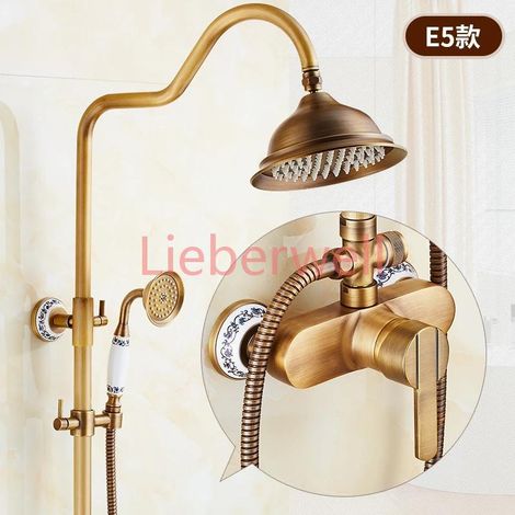 Ensemble de douche à effet pluie antique F/05, mural à la main, centre de douche en laiton pour HOBath (1/5)