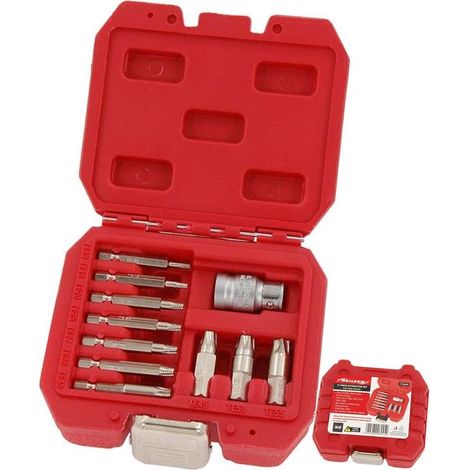 Neilsen 11pc Star Fixings Screw Bolt Extractor Drill Bits Set Damaged Remover (1/2)