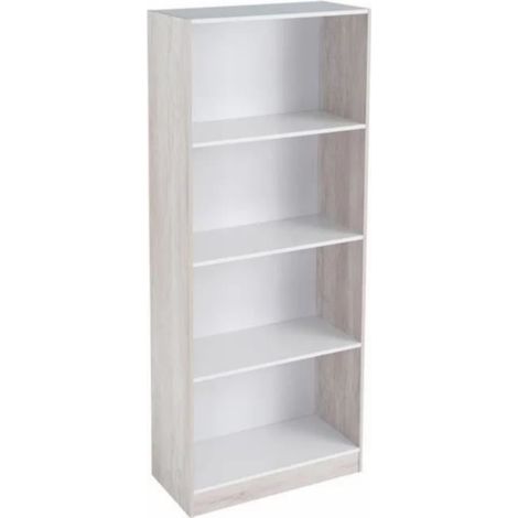 Bibliothèque meuble étagère coloris blanc - Longueur 60 x Profondeur 29 x Hauteur 147 cm (1/2)