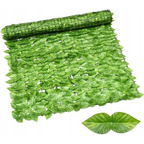 Künstliche Hecke Efeu Zaun Balkonzaun Wand Dach Schatten 300x50cm