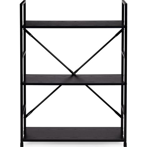 Libreria - 80x59,5 cm - 3 ripiani - nero (1/5)