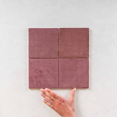 Carrelage mural faïence effet zellige LA RIVIERA 13,2x13,2 cm Juneberry - - boîte de 1 m2