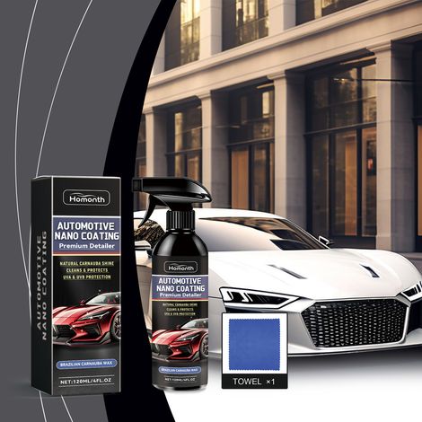 Multi-functional coating and restoration agent for car paint, including coating, water repellency, maintenance, waxing, stain prevention, and shine enhancement -- 120ML + 1 towel