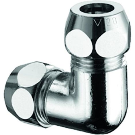 Raccordo doppio a angolo 3/8 di pollice AG x 3/8 di pollice AG, diametro: 10, cromato