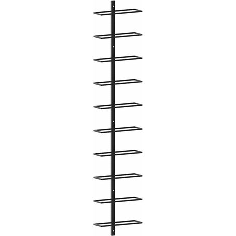 Wand-Weinregal für 10 Flaschen Schwarz Metall vidaXL (1/5)