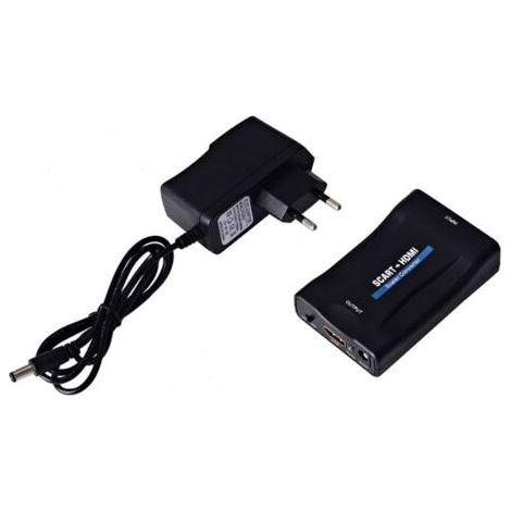 Convertitore da SCART a HDMI 1080p 60Hz, adattatore SCART plug-and-play, convertitore analogico-digitale, adattatore audio e video.
