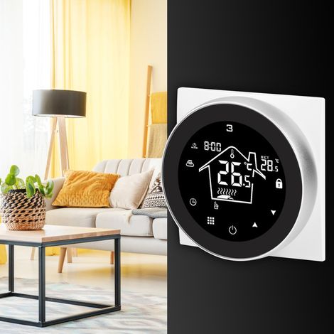 Intelligenter, wandmontierter elektrischer Temperaturregler für Fußbodenheizung, Thermostat AC 90–240 V (1/5)
