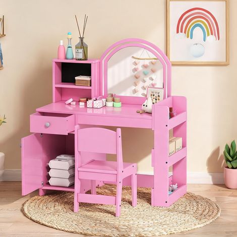 Lit enfant rose en MDF 88,6 x 38,8 x 96,9 cm (1/5)
