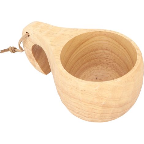 Tasse en bois d'hévéa de 200 ml, tasse à café portable, mug à lait durable avec anse pour la maison, le bureau et les voyages, motif écaille de tortue (1/5)