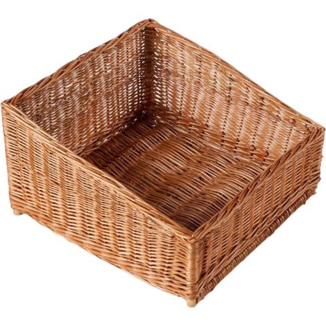 Cesto espositore in vimini rosso, 45x45x26 cm