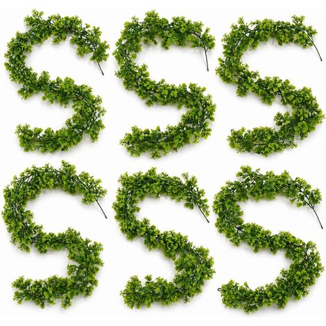 Pack of 6 x 170cm Artificial Green Mixed Foliage Floral Garland Hanging Decoration (1/5)