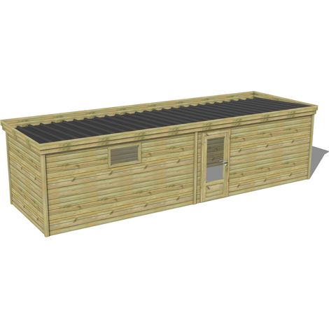 ABRI DE JARDIN bois traité 27mm, 9,1x2,6m, 24m2 (1/3)