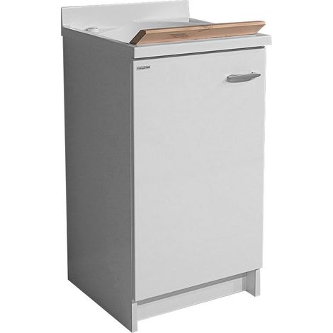 Mobile Lavatoio 45x50x85cm Anta Asse in Legno Montegrappa Marella Bianco Sinistra (1/5)