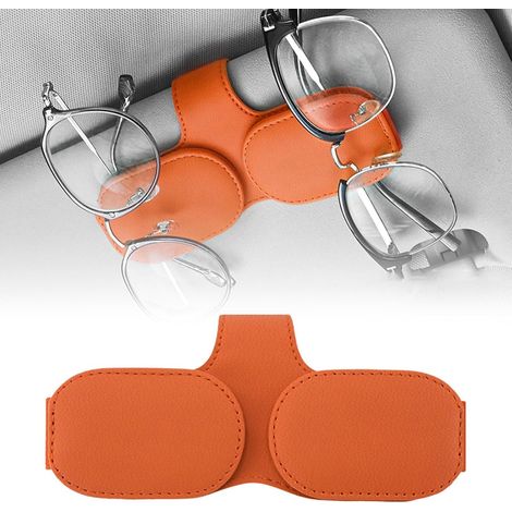 CCYKXA Car Glasses Holder, Magnetic Car Glasses Holder, Multifunctional Car Glasses Organizer, Car Accessories, Car Gadget Sun Visor Accessory Clip (Orange) (1/5)