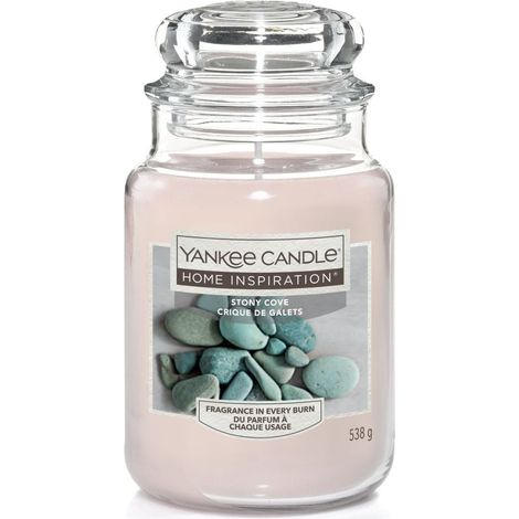 Yankee Candle Duftkerze Großes Glas Stony Cove 538 g grau Duft Kerze Duftkerzen