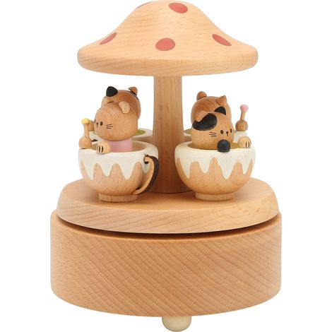Niedliche dekorative Spieluhr mit Katzenmotiv, Holzdeko für Wohn- und Schlafzimmer, Valentinstagsgeschenk, Wandschmuck und Wohnaccessoire. (1/5)