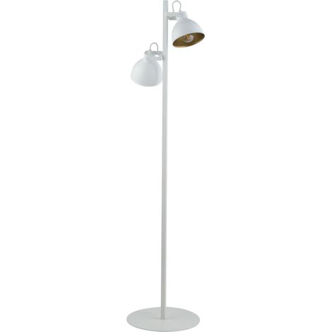 Lampada da terra loft bianca/oro 2 spot E27 Sigma Mars