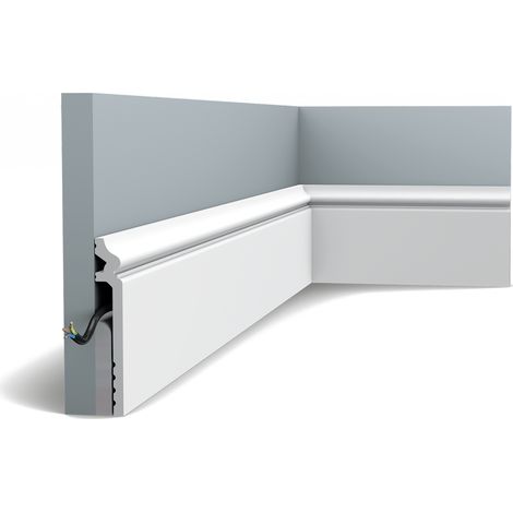 Orac – Surplinthe SX186 pour rénovations – Résistante à l'eau – L200 x H13,8 x l2,2 cm – Peinture personnalisable – Moulure pour plinthes